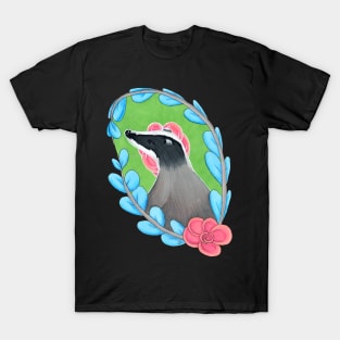 Floral Badger (BLKB) T-Shirt